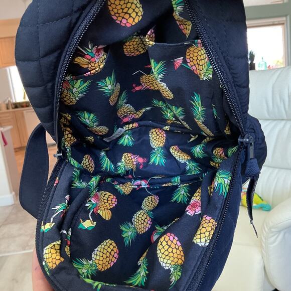 Vera Bradley Womens Pineapple Mini Blue Classic Backpack - Picture 3 of 9